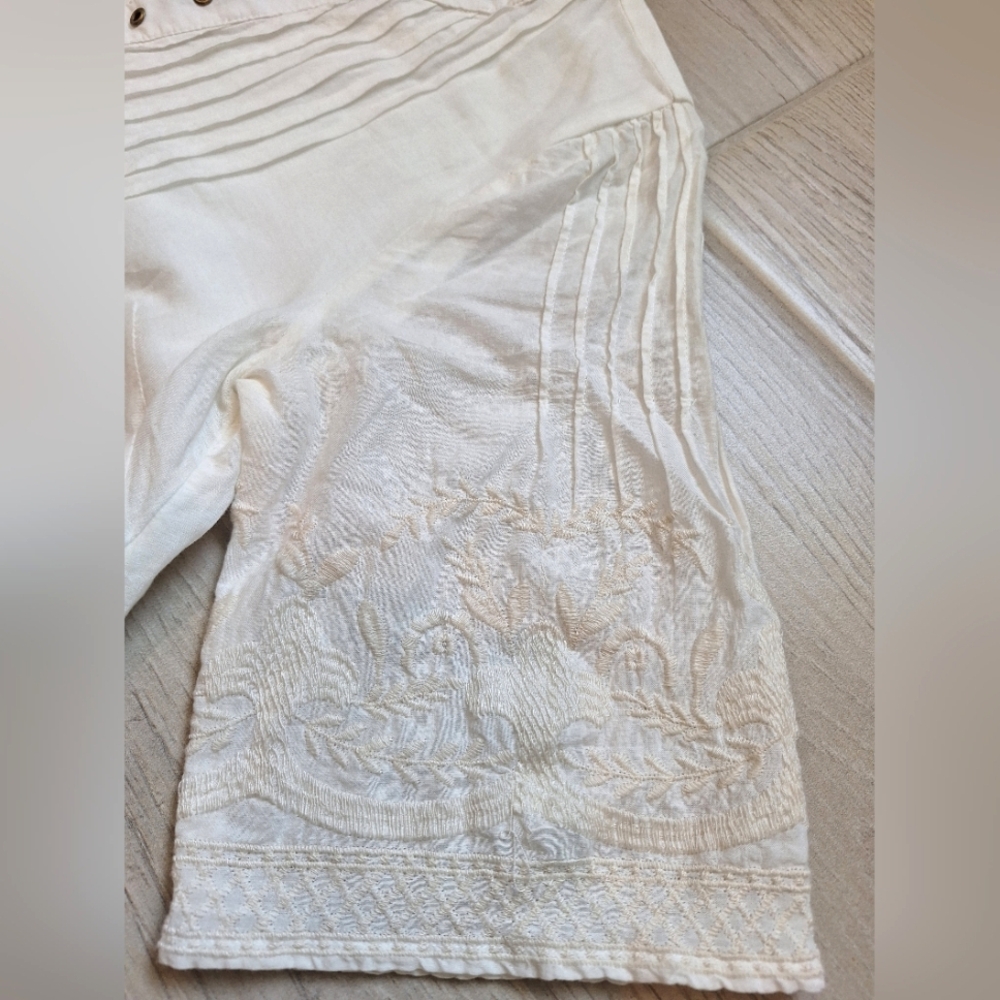 Sundance Nicolette embroidered V-neck white cotton dress with embroidery - XS - Picture 5 of 13